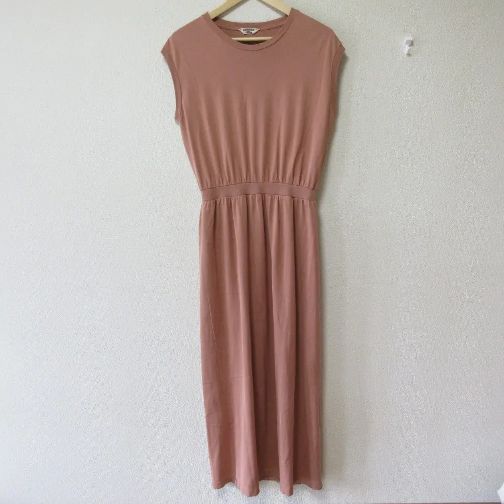 AURALEE オーラリー ロンハーマン別注 ノースリーブ ロングワンピース A20SD05GT サイズ1 ピンクベージュ