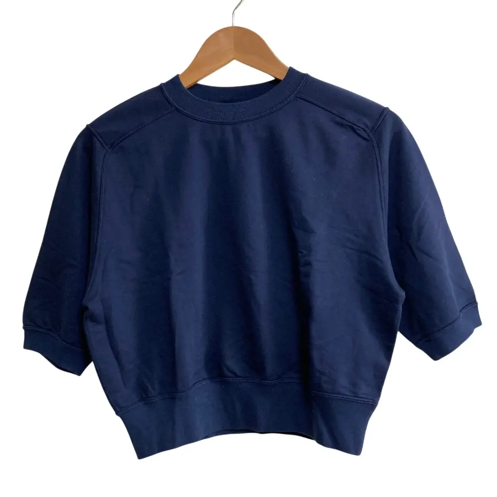24SS AURALEE オーラリー ロンハーマン 別注 ELASTIC HIGH GAUGE SWEAT HALF SLEEVE P/O スウェット カットソー 1 ネイビー