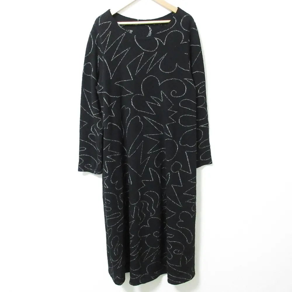 Babaghuri ババグーリ コットンシルク 総柄 長袖 ワイド チュニック