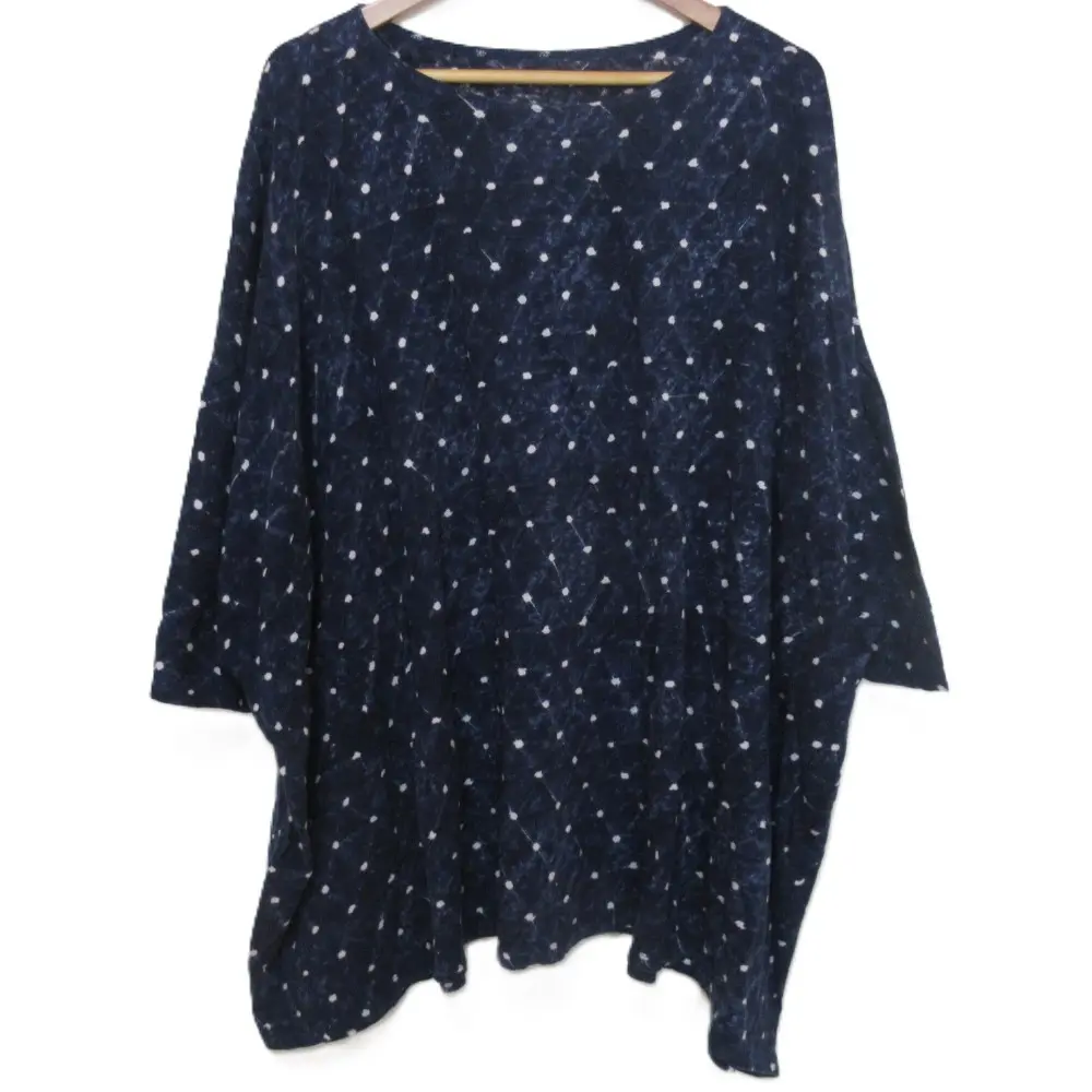 Babaghuri ババグーリ コットンシルク 総柄 長袖 ワイド チュニック