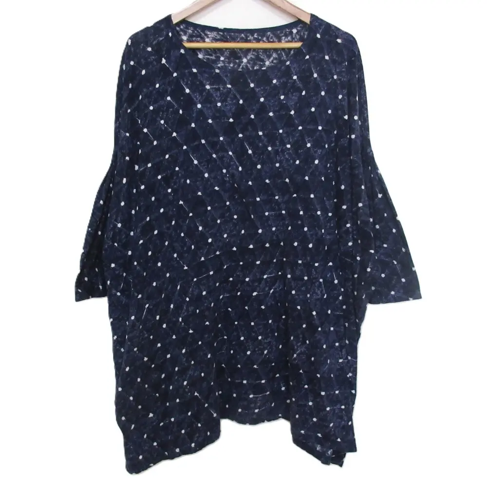 Babaghuri ババグーリ コットンシルク 総柄 長袖 ワイド チュニック