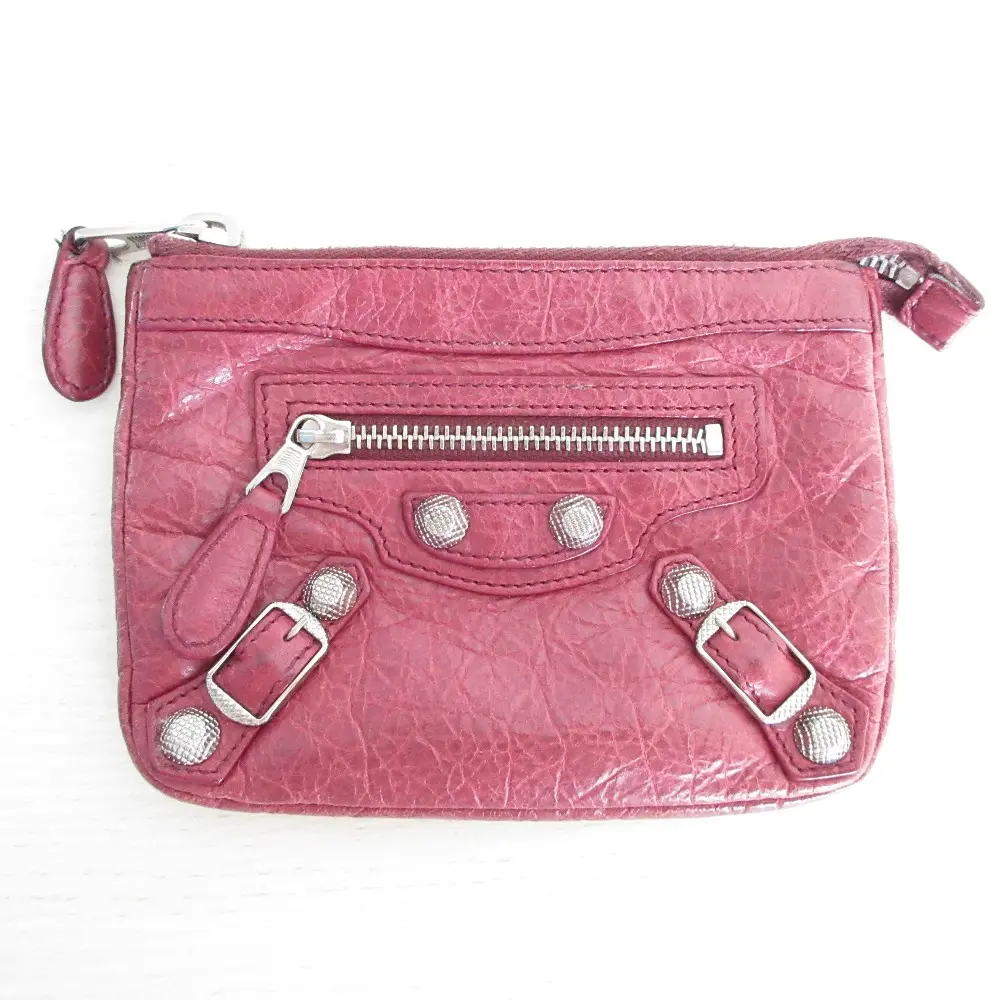 BALENCIAGA バレンシアガ ジャイアント レザー コインケース 小銭入れ ウォレット 財布 ポーチ 272440 ワインレッド ボルドー