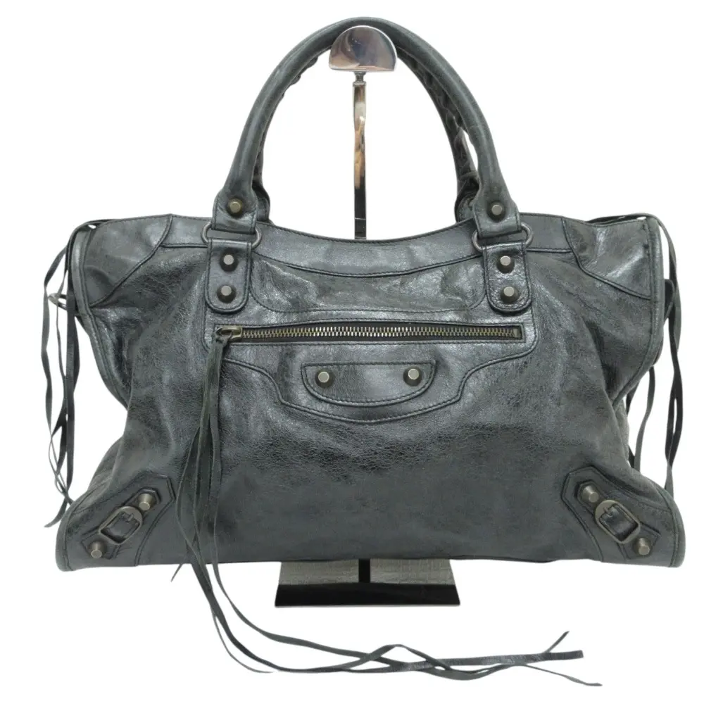 BALENCIAGA バレンシアガ ザシティ レザー 2way トートバッグ ショルダーバッグ 115748 ブラック