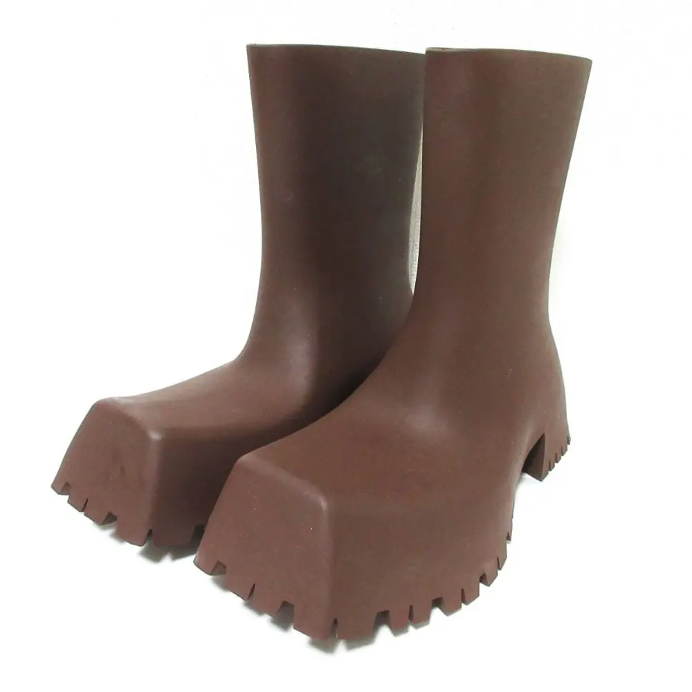 22SS BALENCIAGA バレンシアガ TROOPER RUBBER BOOT ラバー トルーパーブーツ 680660 サイズUS6 26cm ブラウン