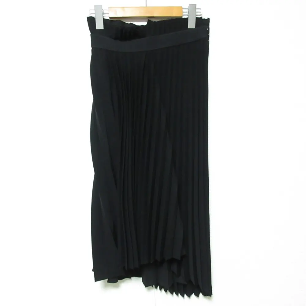 BALENCIAGA バレンシアガ マキシ丈 プリーツスカート サイズ34 ブラック