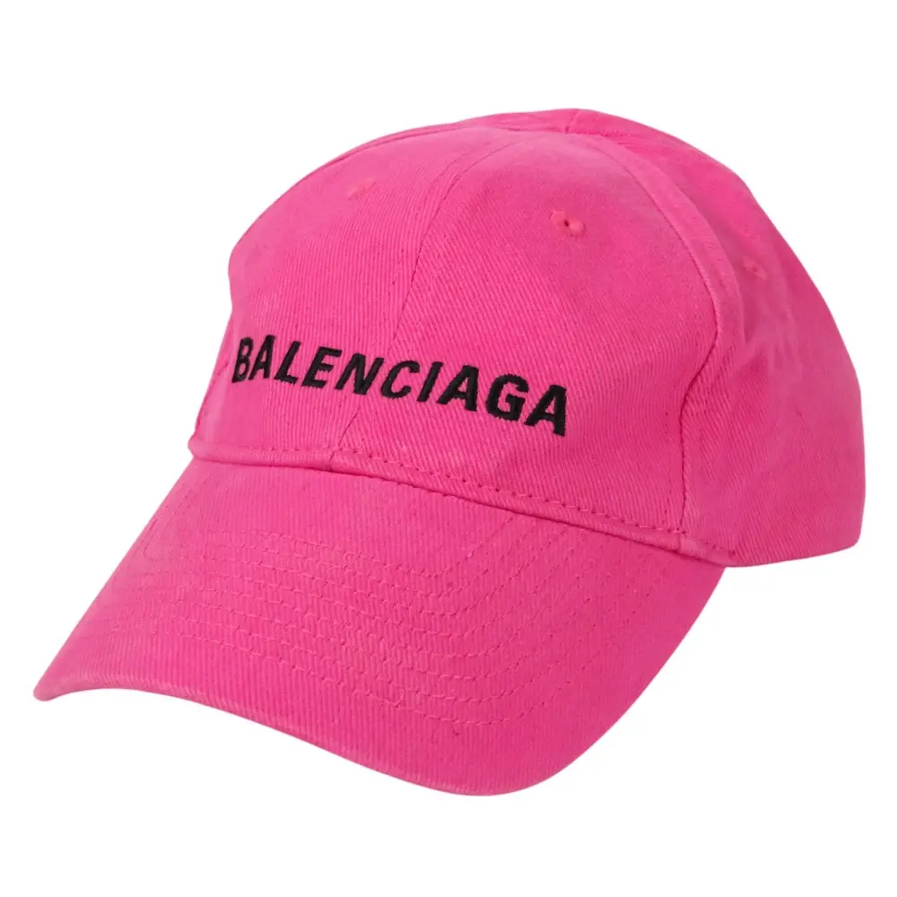 BALENCIAGA バレンシアガ ロゴ エンブロイダリー ベースボール キャップ 58/L ピンク