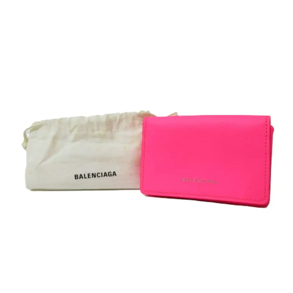 BALENCIAGA バレンシアガ レザー ロゴ 名刺入れ カードケース 440620 ピンク