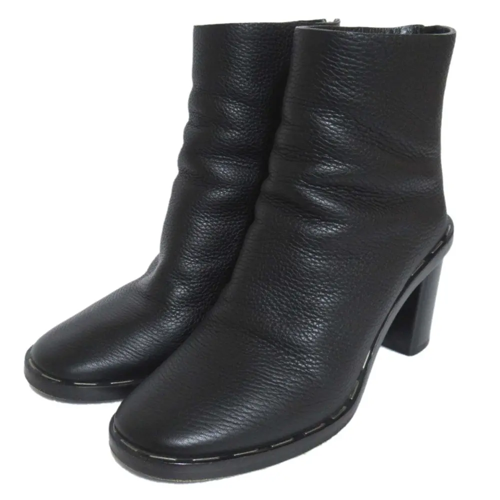 BALENCIAGA バレンシアガ レザー チャンキーヒール ショートブーツ 433287 サイズ37 24cm相当 ブラック