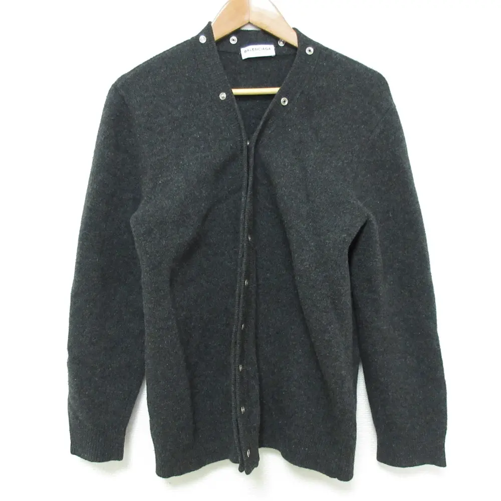 BALENCIAGA バレンシアガ スナップボタン カーディガン 479858 サイズ36 グレー