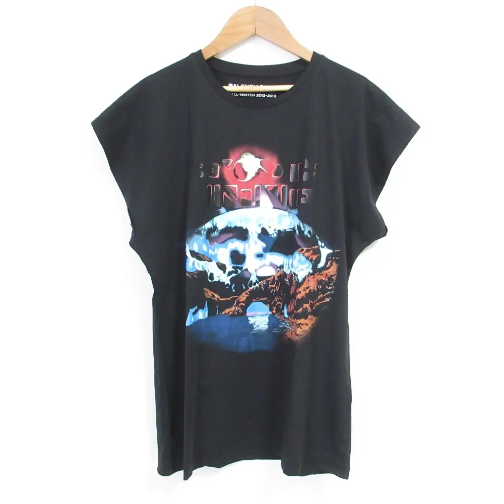 BALENCIAGA バレンシアガ ニコラ・ジェスキエール期 プリントTシャツ サイズL ブラック