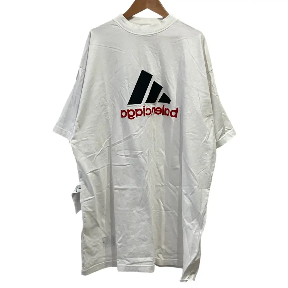 BALENCIAGA バレンシアガ アディダスコラボ ロゴ刺繍 インサイドアウトTシャツ 731769 サイズ3 ホワイト