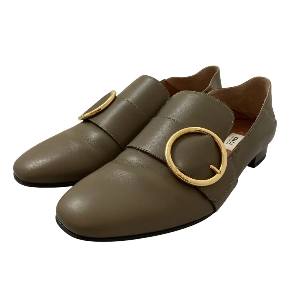 BALLY バリー ベルトモチーフ バブーシュ シューズ サイズ38 グレー