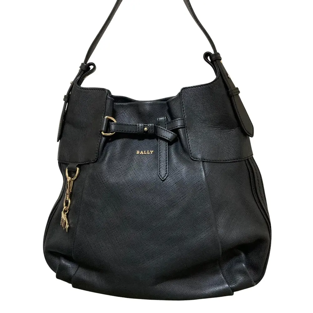 BALLY バリー エンボスレザー バケットバッグ ワンショルダーバッグ ブラック
