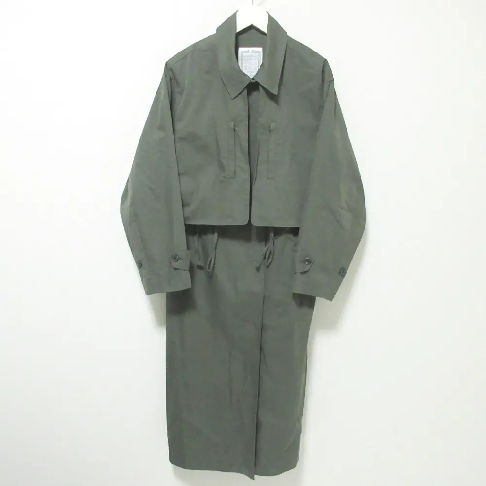 22SS BEARDSLEY ビアズリー マルチウェイトレンチコート ショートジャケット ロングジレ セット BEZ1022208A0002 F カーキ