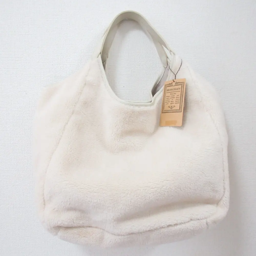22AW BEARDSLEY ビアズリー フェイクボアトートバッグ 2WAY ショルダーバッグ オフホワイト 