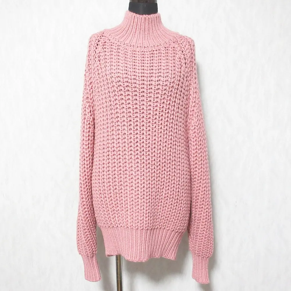 22AW BEARDSLEY ビアズリー ざっくり片畦ニット セーター BEZ1022505A0016 サイズF ピンク
