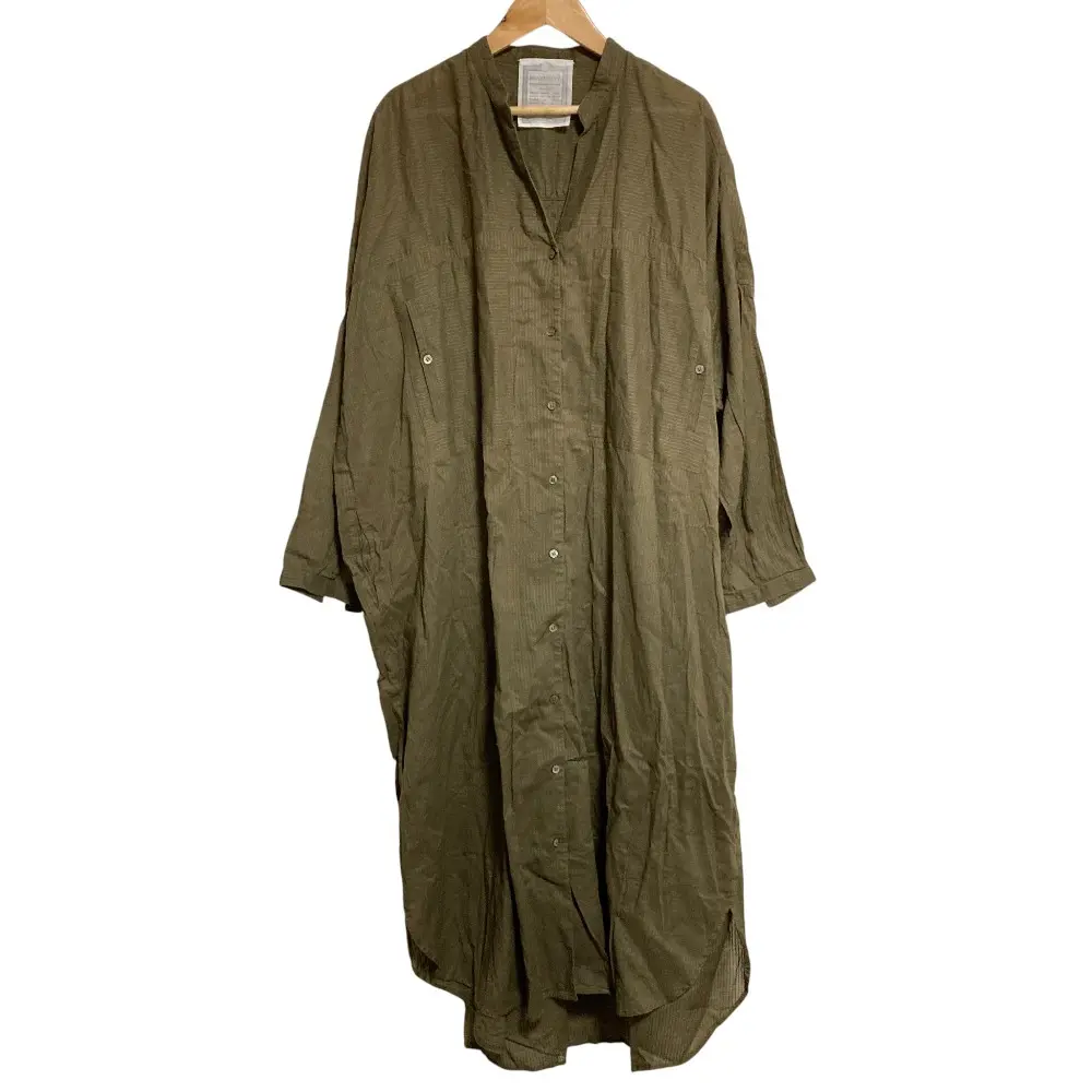 22AW BEARDSLEY ビアズリー オーバーサイズ スキッパーシャツワンピース F カーキ