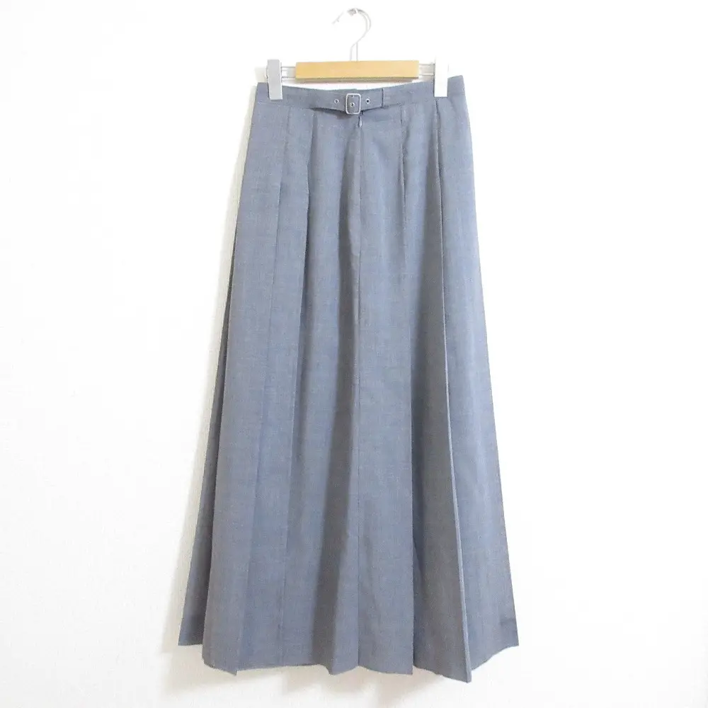 H BEAUTY&YOUTH エイチ ビューティー＆ユース ユナイテッドアローズ WRAP PLEATED SKIRT ロング丈 プリーツスカート M グレー