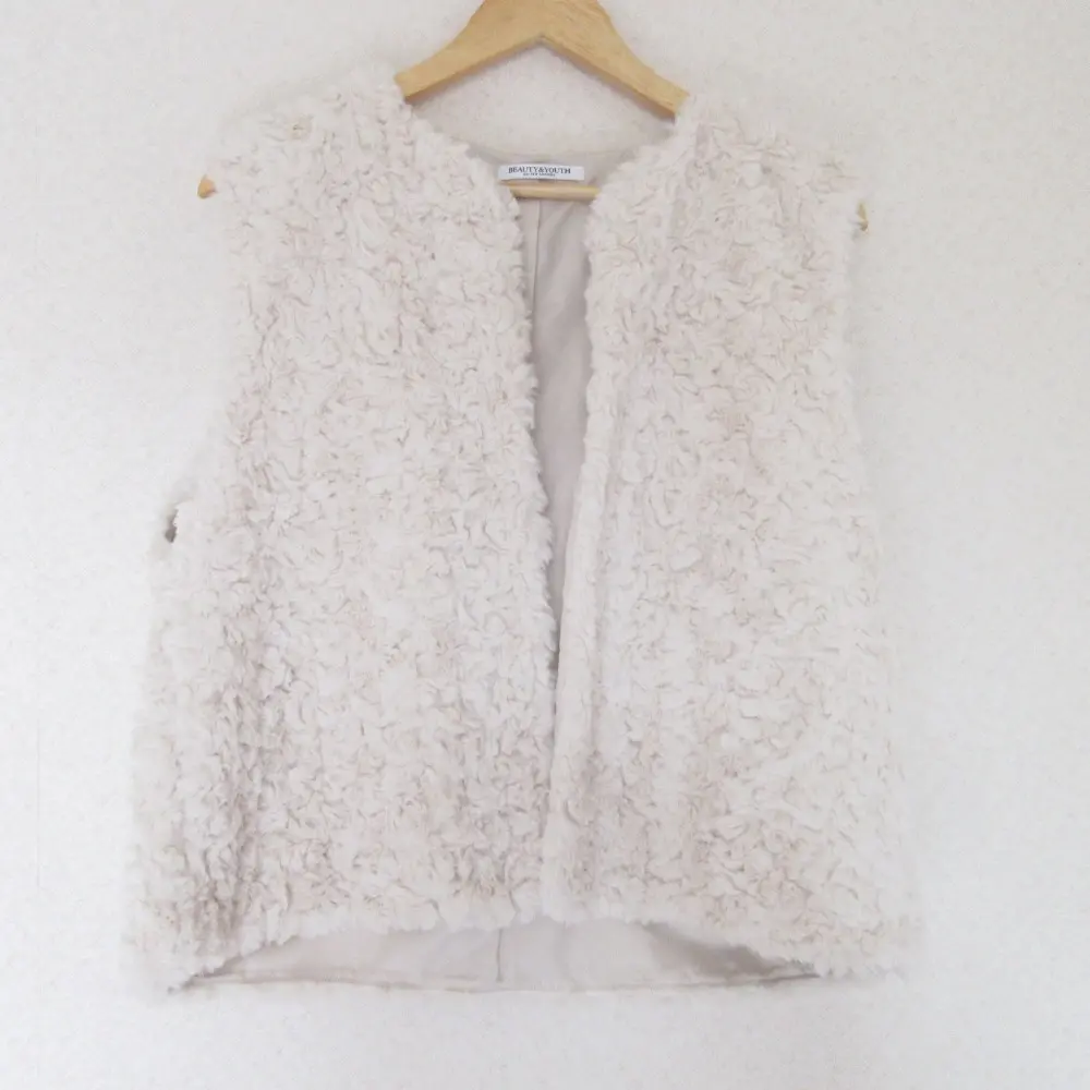 BEAUTY＆YOUTH UNITED ARROWS ビューティー＆ユース ユナイテッドアローズ エコファー フェイクファー ベスト ホワイト