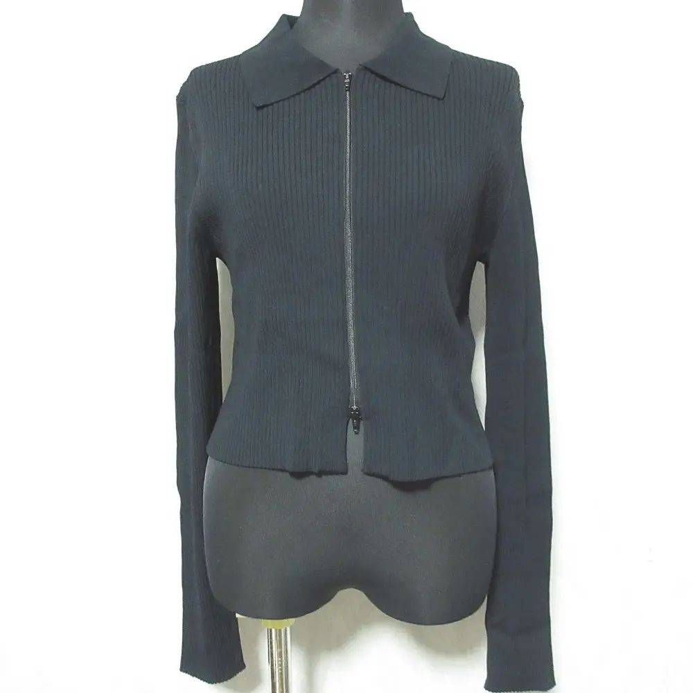 23SS H BEAUTY&YOUTH エイチ ビューティー＆ユース RAYON NYLON RIB ZIP CARDIGAN ジップ カーディガン 16281050937 ブラック