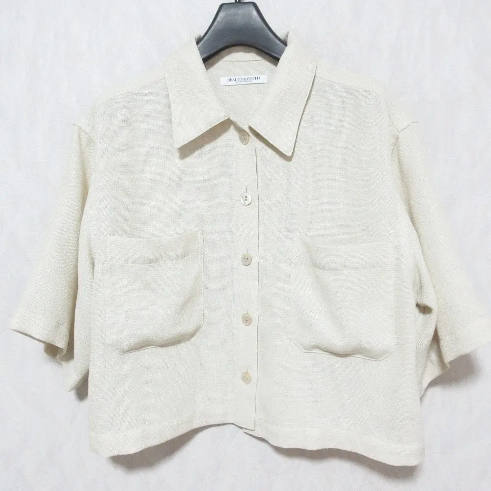 BEAUTY&YOUTH ビューティー＆ユース ポリエステルメッシュ ショート5分袖シャツ ウォッシャブル 1611-144-2293 ベージュ