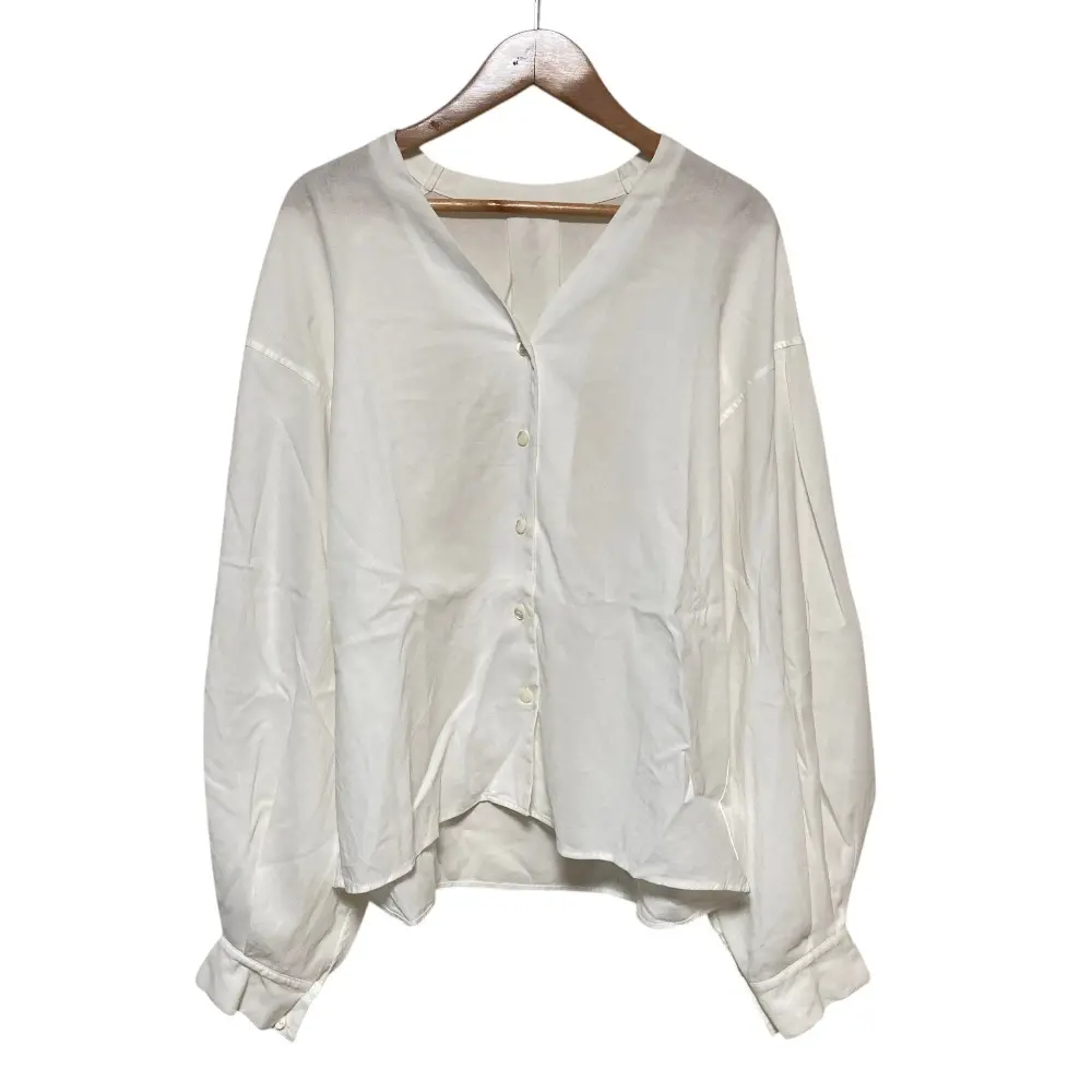 25SS BEAUTY&YOUTH UNITED ARROWS ビューティーアンドユースユナイテッドアローズ Vネック ボリュームスリーブ シャツ ホワイト