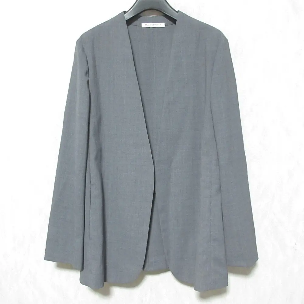 23AW BEAUTY&YOUTH ビューティーアンドユース ユナイテッドアローズ ポプリン カラーレス ジャケット 1622-144-1059 M グレー