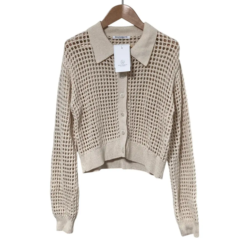 BEAUTY&YOUTH UNITED ARROWS ビューティー＆ユース ユナイテッドアローズ メッシュ編みカーディガン サイズF オフホワイト