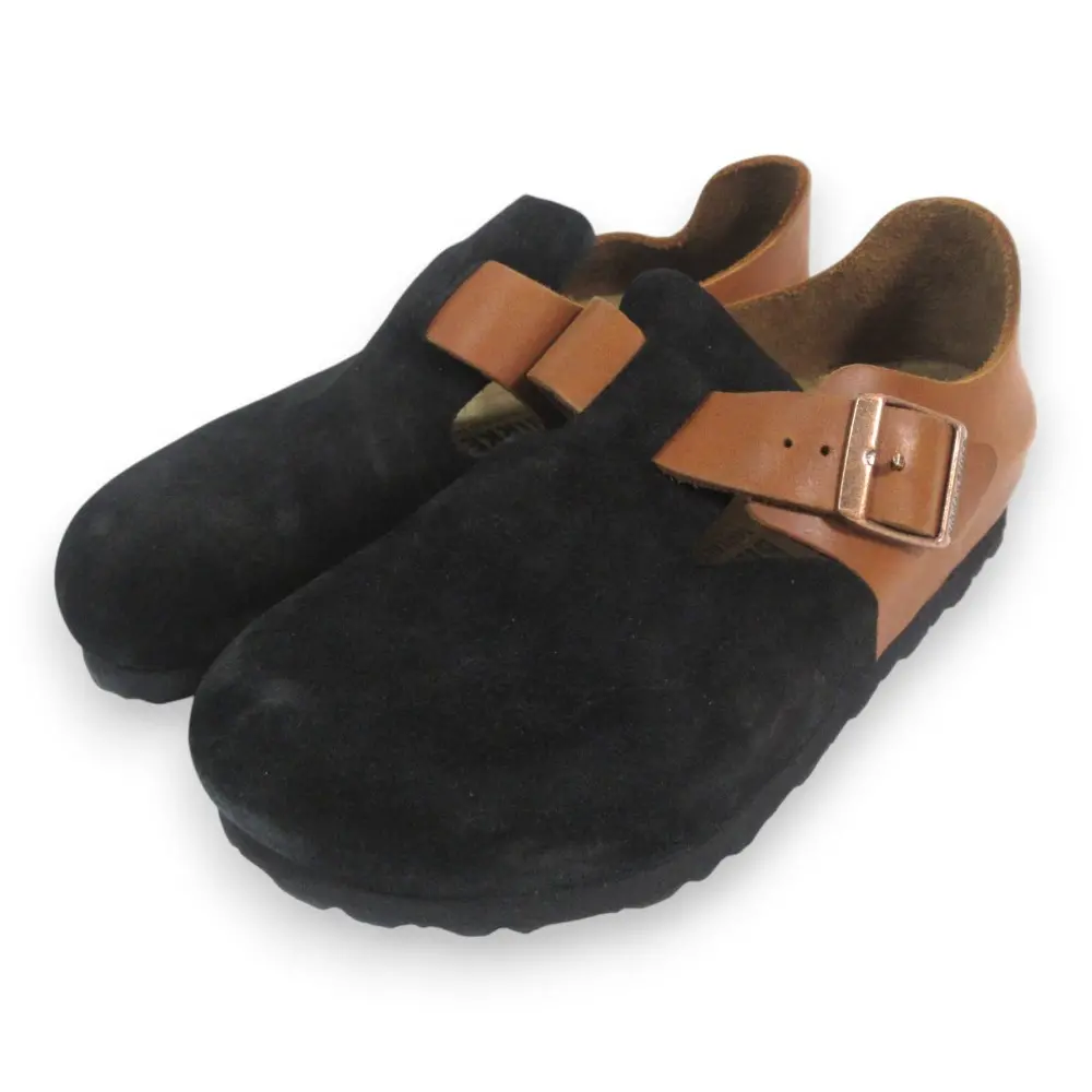 BIRKENSTOCK ビルケンシュトック ロンドン スウェード レザー コンフォートシューズ フラットシューズ 22.5cm ブラック ブラウン