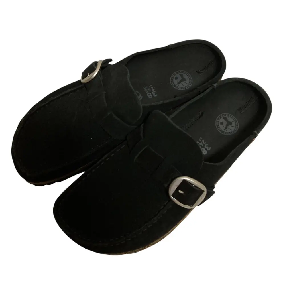 BIRKENSTOCK ビルケンシュトック BUCKLEY バックリー スエード クロッグ サンダル フラットシューズ サイズ38 24.5cm ブラック