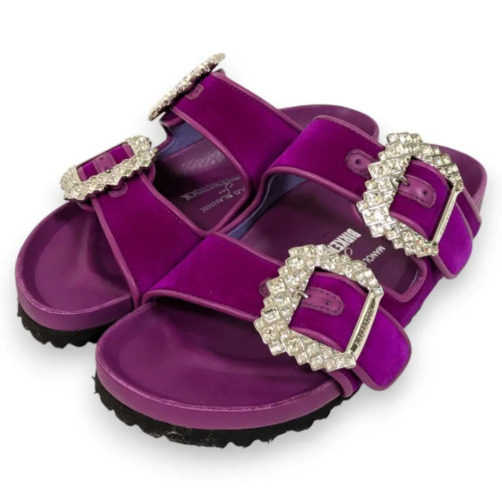 BIRKENSTOCK ビルケンシュトック マノロブラニクコラボ ARIZONA CRYSTAL velvet サンダル サイズ36 約23cm パープル