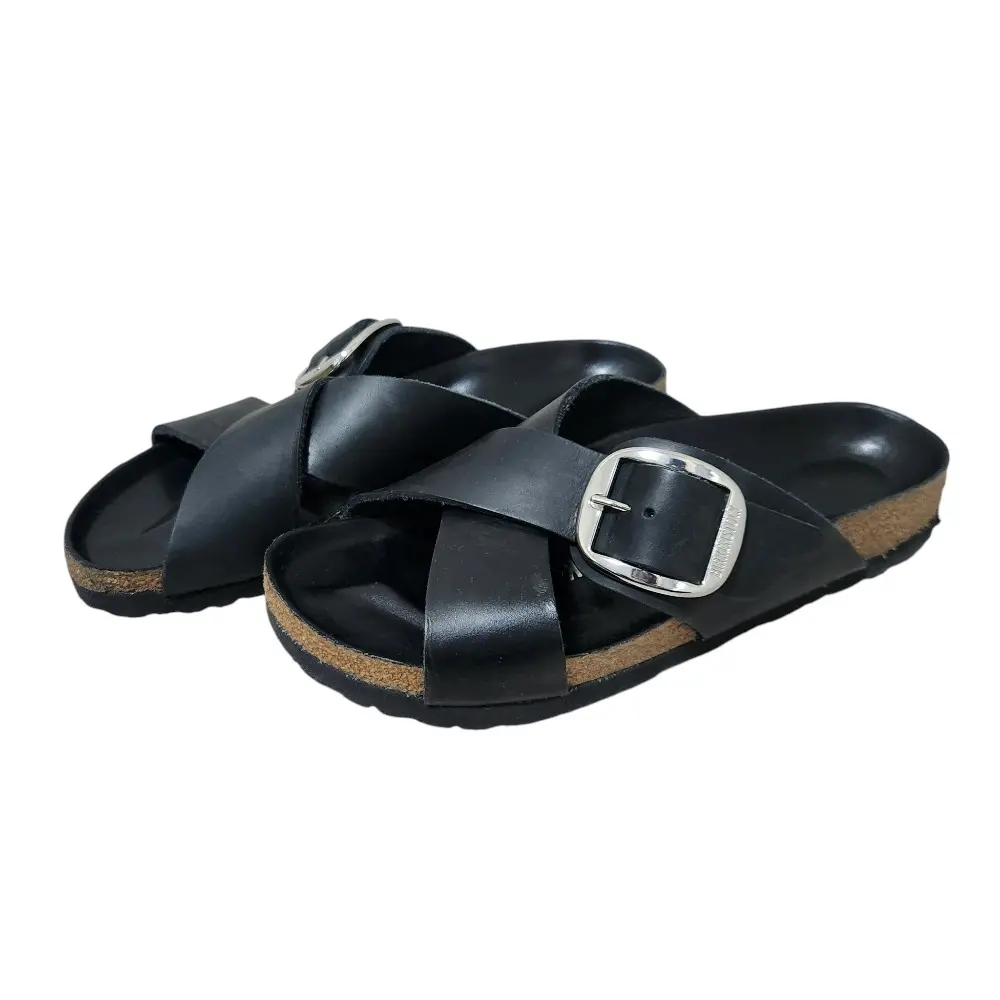 BIRKENSTOCK ビルケンシュトック シエナ ビッグバックル サンダル ミュール サイズ37 24cm ブラック