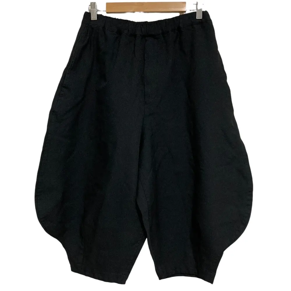 BLACK COMME des GARCONS ブラックコムデギャルソン イージーウエスト ポリ縮絨 ワイドパンツ XS ブラック