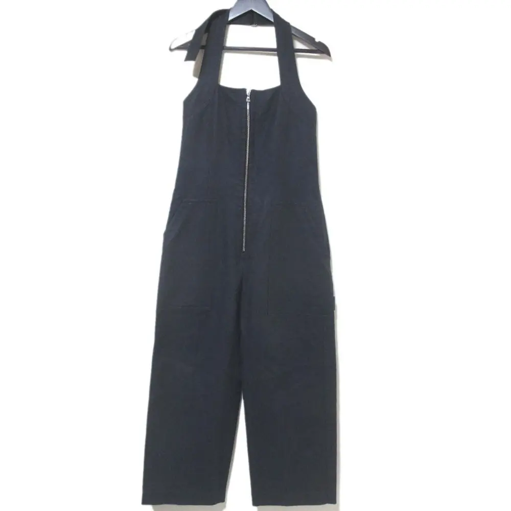 21AW BLAMINK ブラミンク リネンコットン ジップアップ オールインワン サロペット 7914-299-0269 36 ダークネイビー
