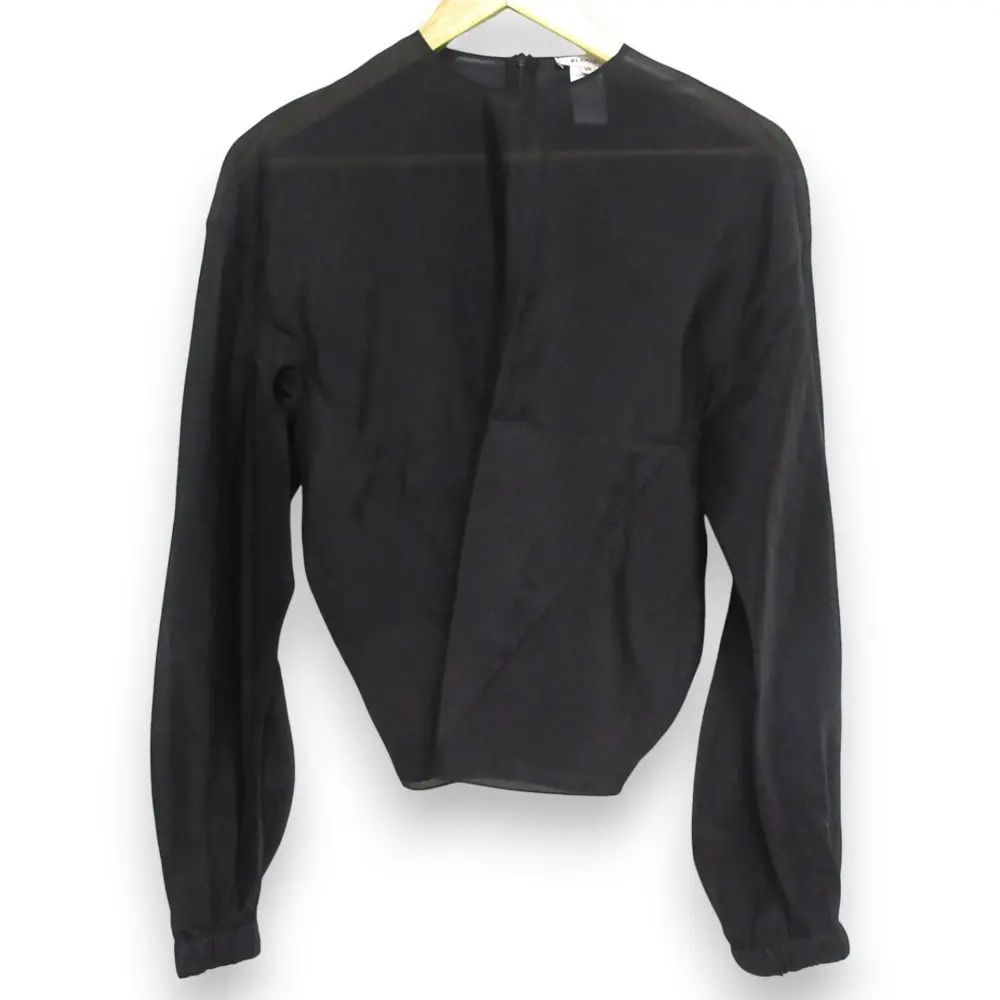 24SS BLAMINK ブラミンク バックリボン 長袖 シアーブラウス シャツ 7921-230-0258 サイズ38 ブラック