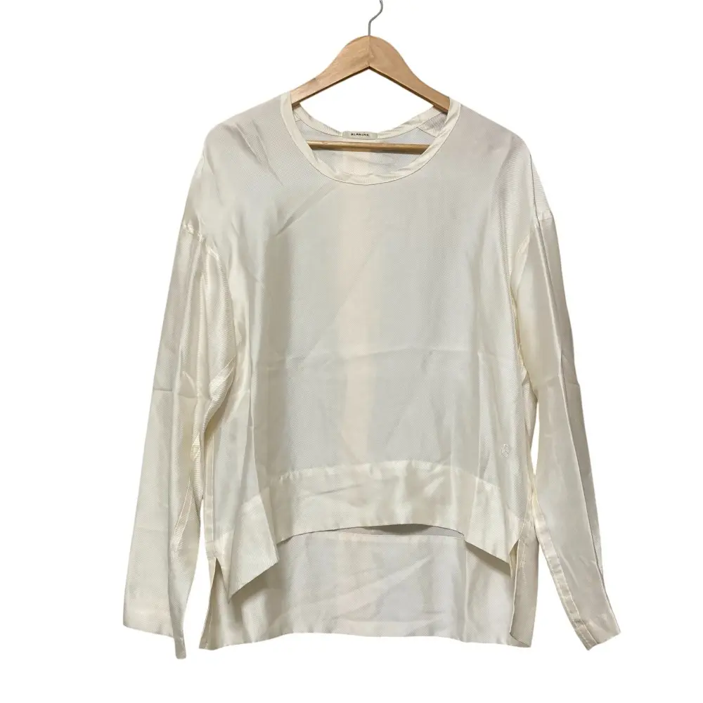 BLAMINK ブラミンク シルクインティメイトブラウス ロングスリーブ プルオーバー ホワイト