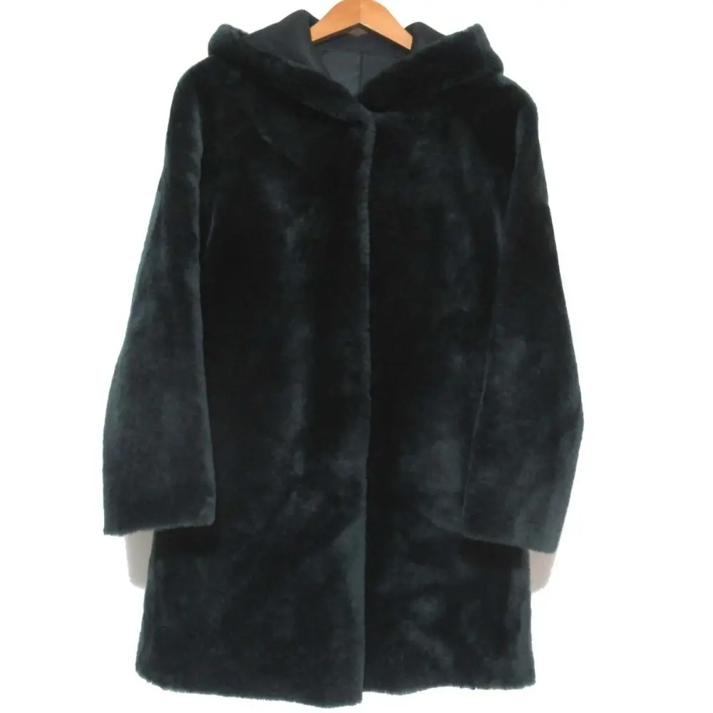 BLANCHA ブランカ シープスキン フーディー ムートンコート リバーシブルジャケット 38サイズ フォレスト グリーン
