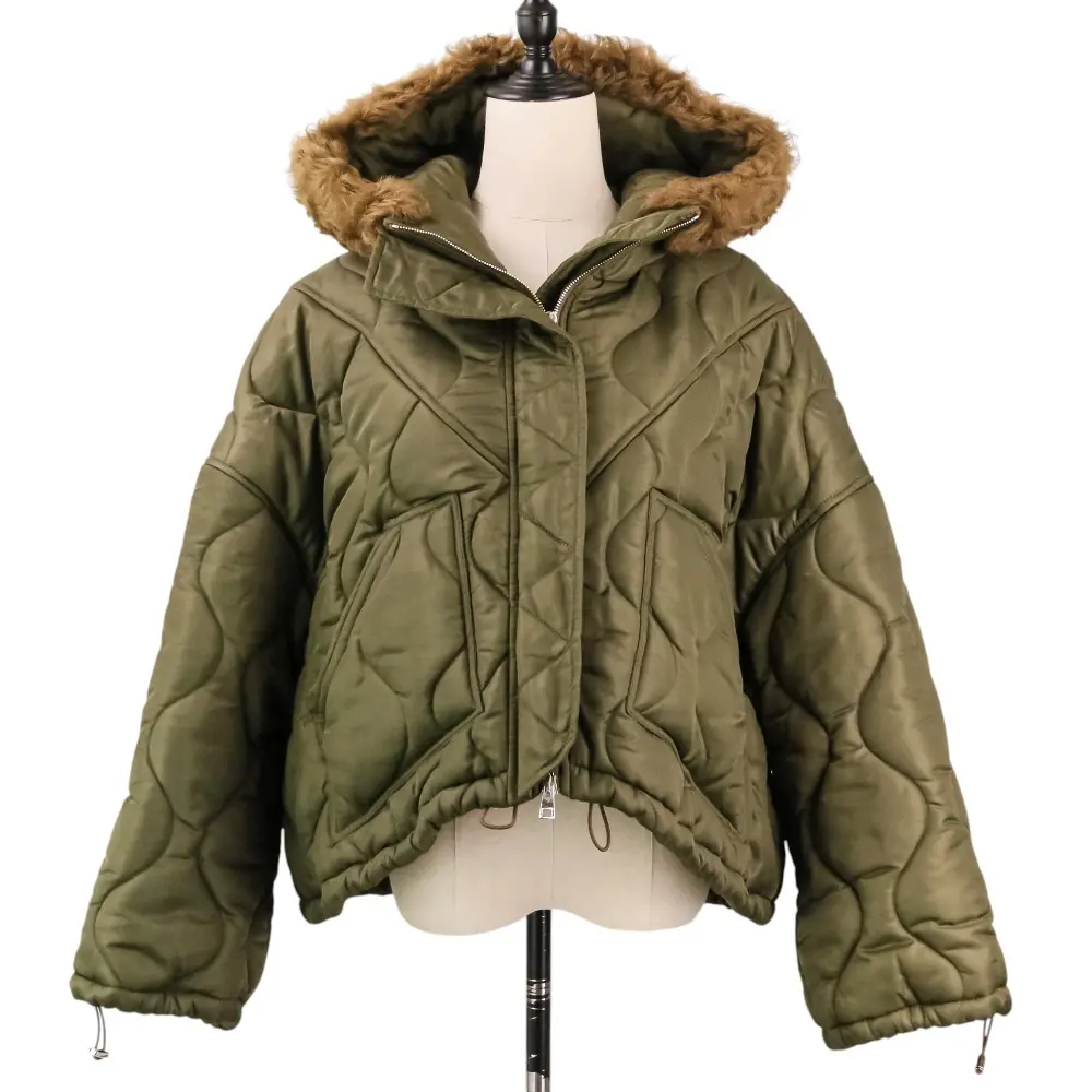23AW BLANCHA ブランカ Nylon fabric shearling bomber コート シープファー ジャケット ブルゾン 23020510000630 カーキ