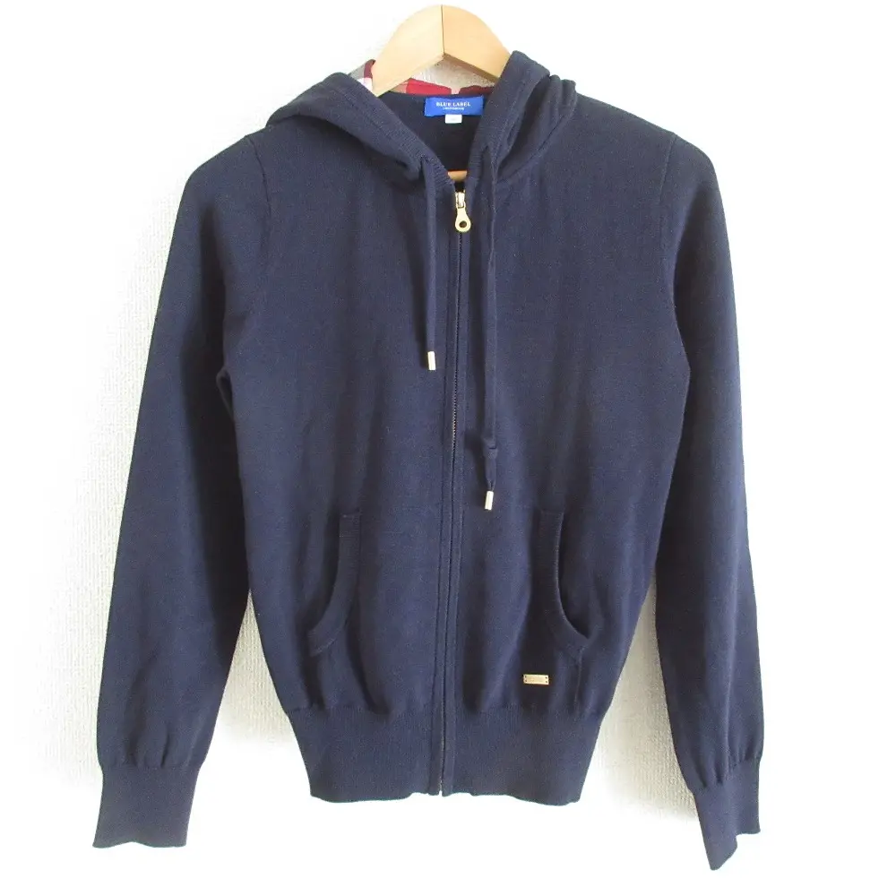 BLUE LABEL CRESTBRIDGE ブルーレーベルクレストブリッジ ジップアップ ニットパーカー フーディー ジャケット 38 ネイビーの買取実績【2024年8月買取】