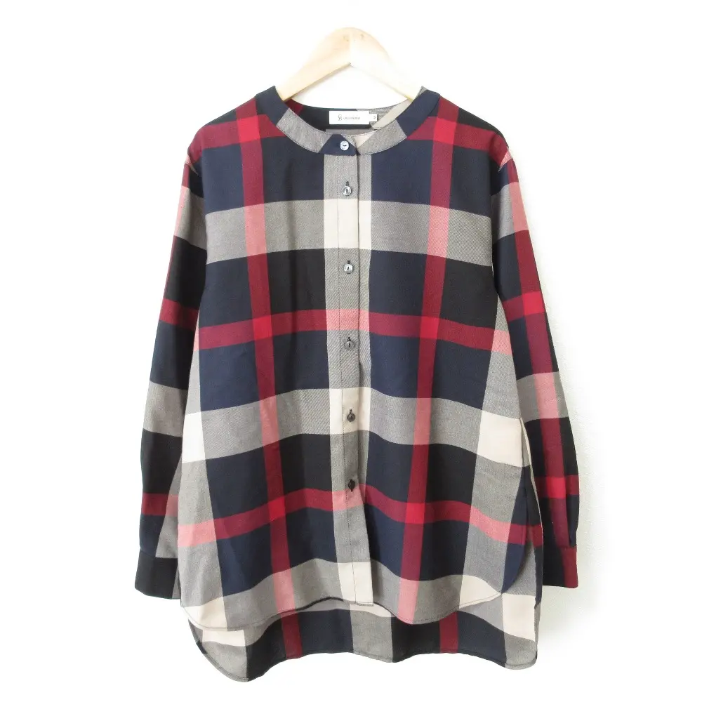 23AW CB CRESTBRIDGE シービークレストブリッジ ブルーレーベルクレストブリッジ チェック バンドカラー 長袖 シャツ ブラウス M