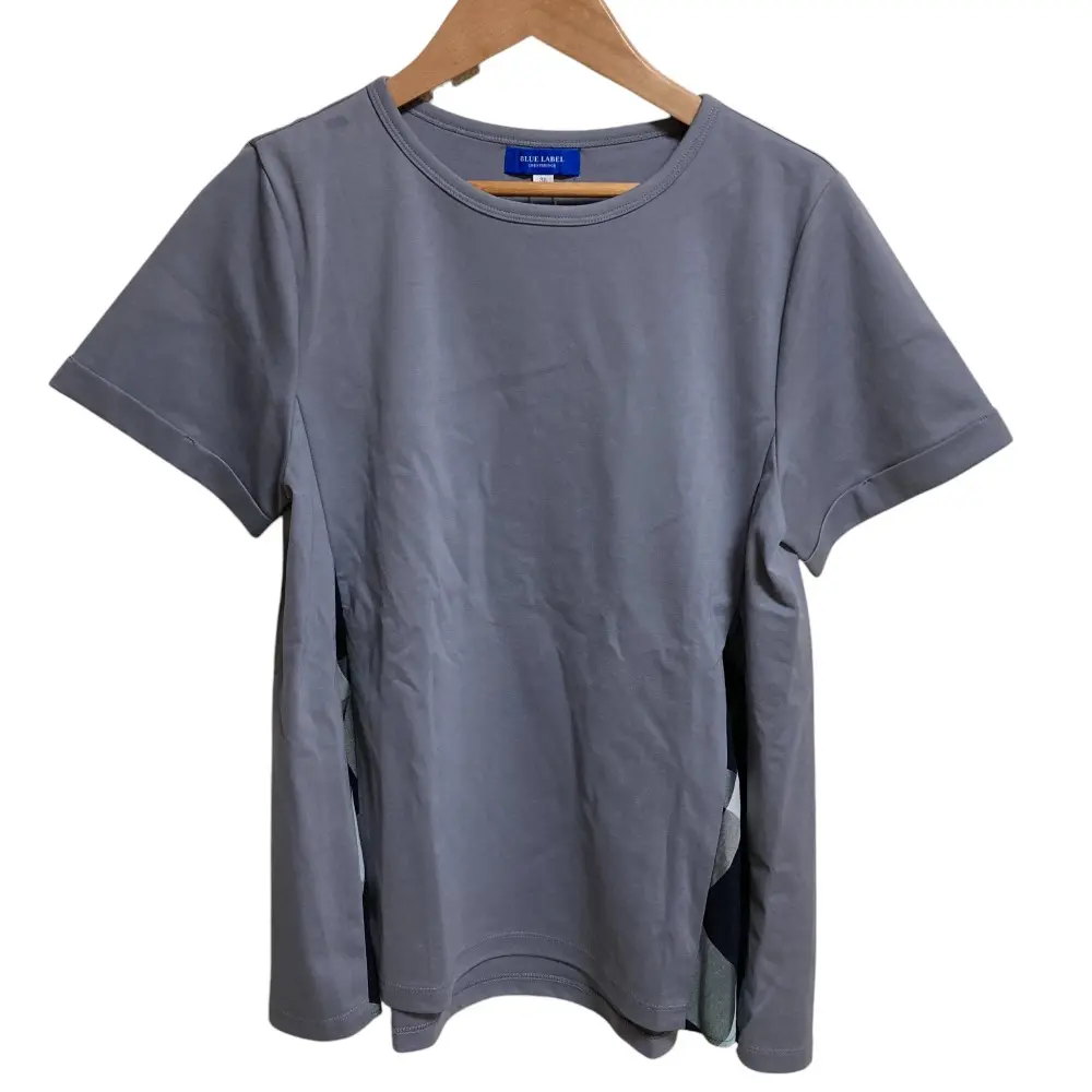 BLUE LABEL CRESTBRIDGE ブルーレーベルクレストブリッジ ハイゲージポンチカットソー 半袖 Tシャツ 55P13178 サイズ38 サックス