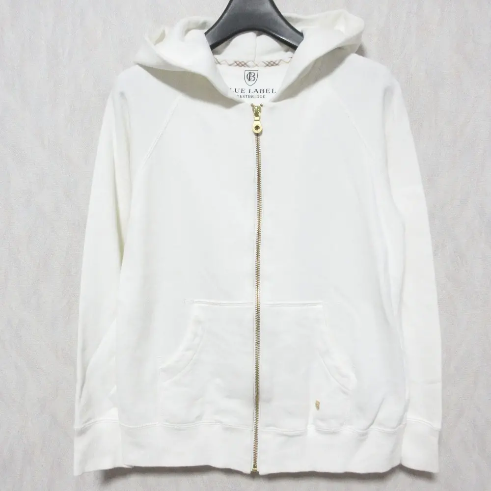 BLUE LABEL CRESTBRIDGE ブルーレーベルクレストブリッジ ジップアップ スウェットパーカー フーディー 38 ホワイト