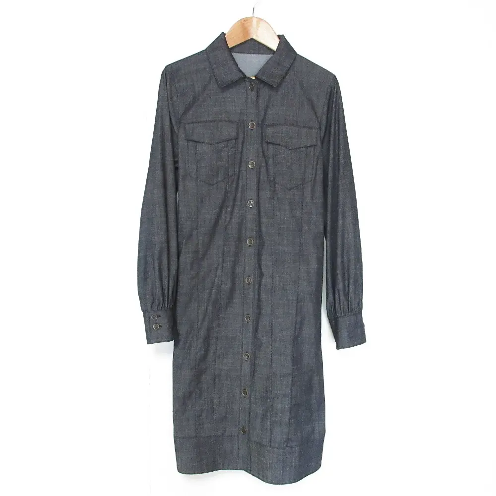 BLUE LABEL CRESTBRIDGE ブルーレーベルクレストブリッジ ライトスラブシャンブレーシャツワンピース 55J12141 36 ネイビー