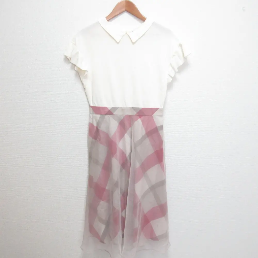 BLUE LABEL CRESTBRIDGE ブルーレーベルクレストブリッジ 美人百花コラボ コンビワンピース サイズ38 アイボリー