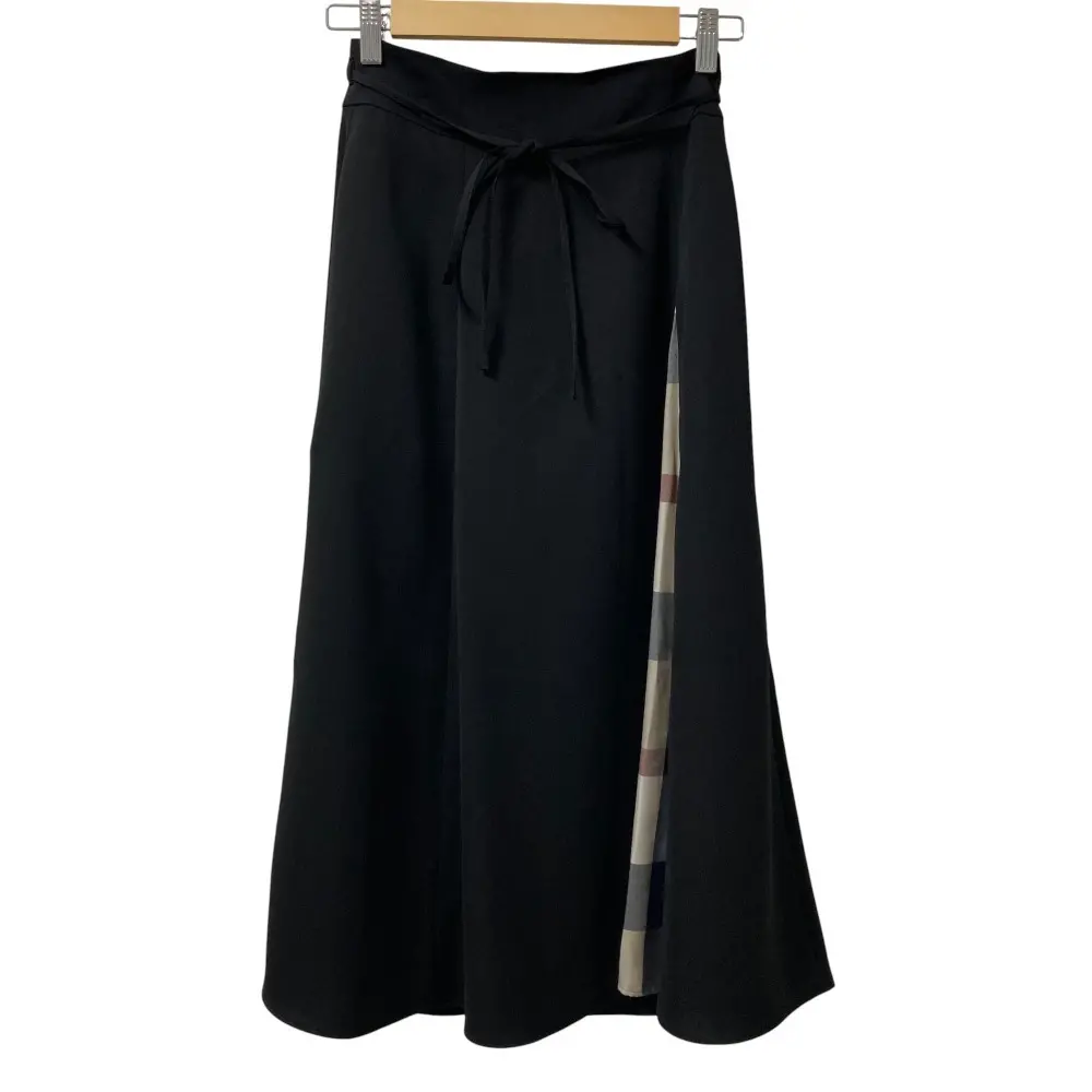 BLUE LABEL CRESTBRIDGE ブルーレーベルクレストブリッジ ドビークロスフレアスカート サイズ36 ブラック