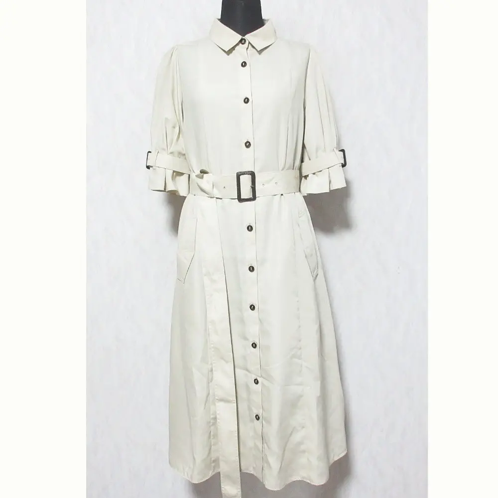 BLUE LABEL CRESTBRIDGE ブルーレーベルクレストブリッジ コットンライクスパンローンワンピース 55J01800 36 ベージュ