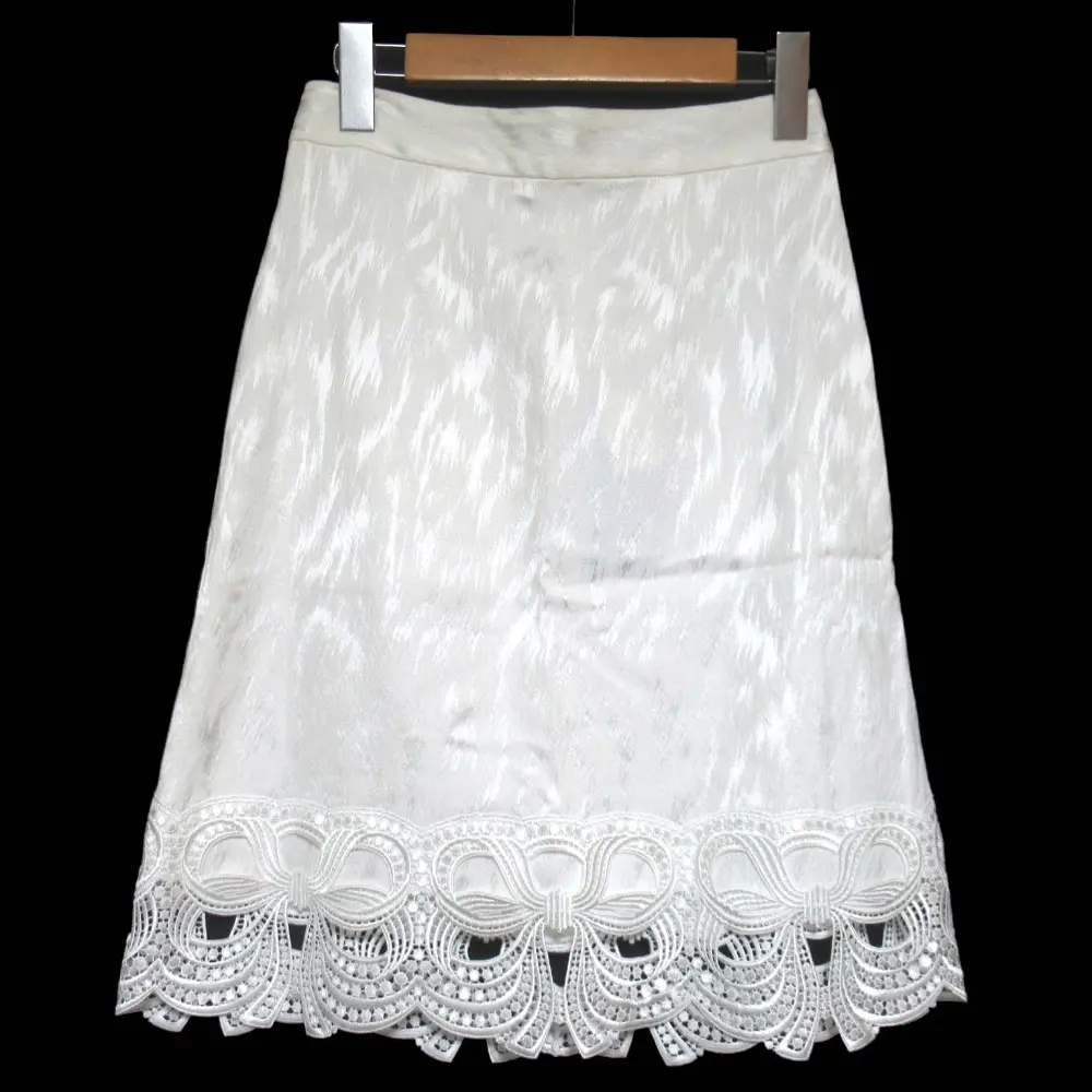 Blumarine ブルマリン レースヘム タイト スカート サイズI38 ホワイト
