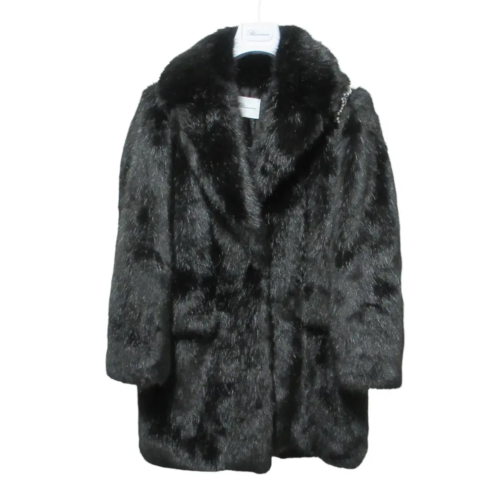 Blumarine ブルマリン ビジューエコファーコート サイズ38 ブラック