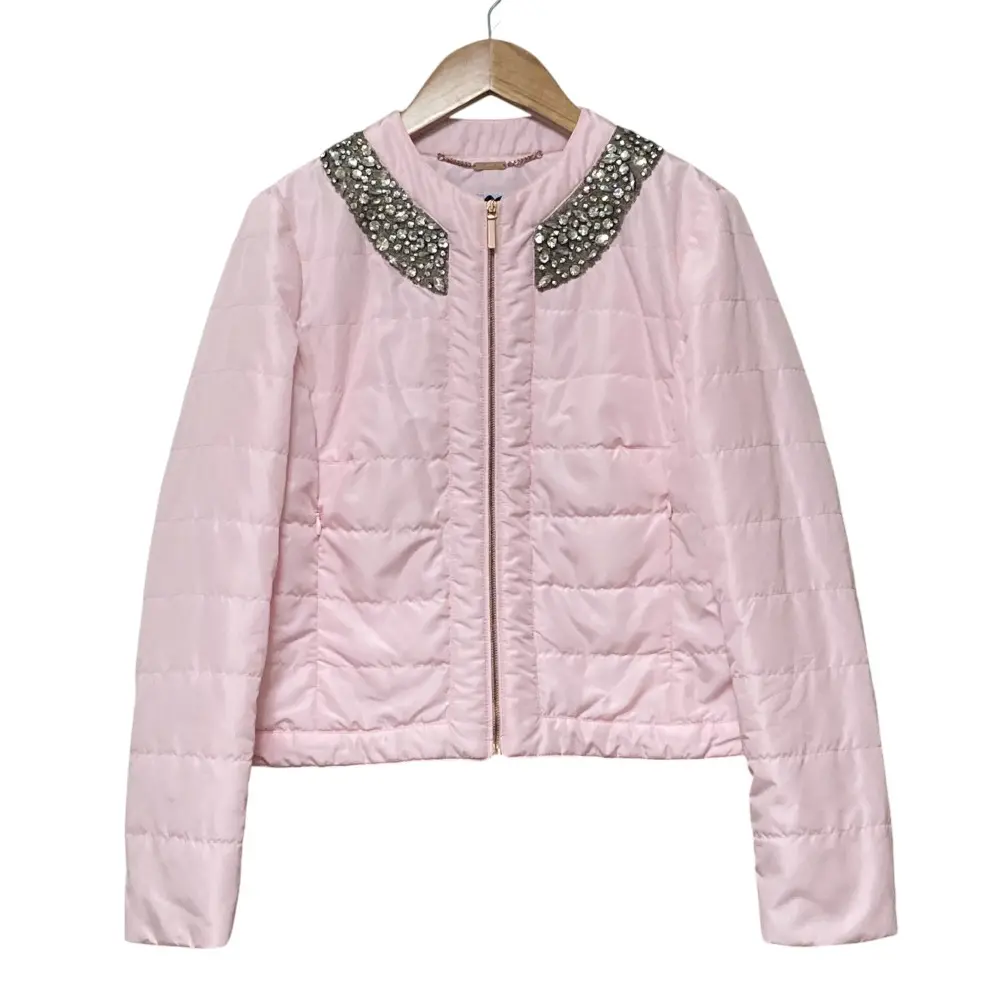 Blumarine ブルマリン ビジュー クロップド パデッドジャケット サイズ38 ピンク