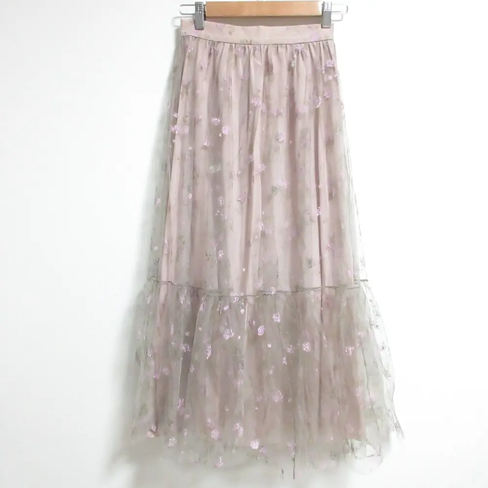 BLUMARINE ブルマリン フラワープリント チュールスカート 38サイズ ピンク